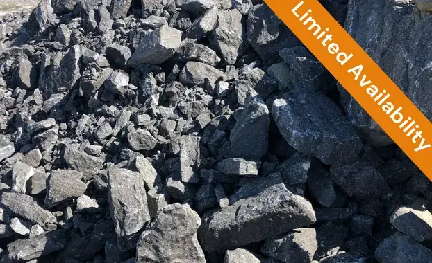 Clean Shot Rock crushed limestone, ~20" minus, clean